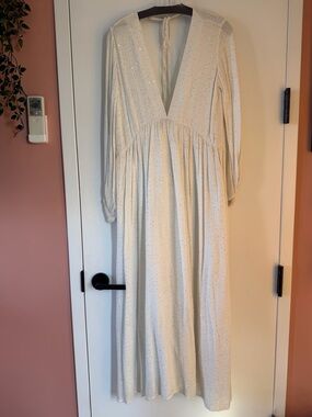 Sundress Ivory Maxi Dress with Subtle Sparkle